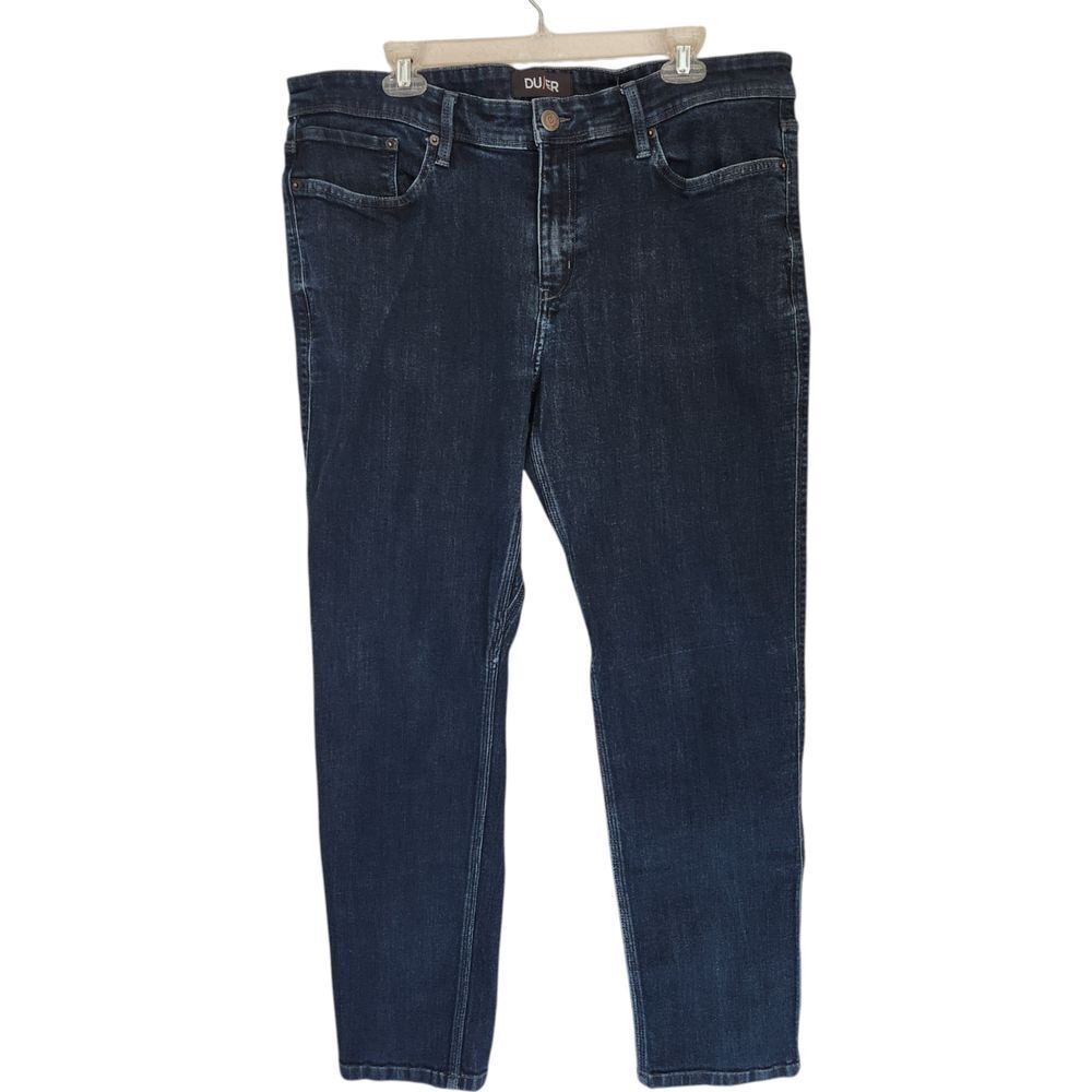 DU/ER Jeans Mens 38x30 L2X Slim Fit Dark Wash Denim Stretch DUER Dark Wash - Picture 2 of 16